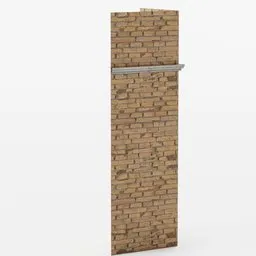 Detailed modular 3D brick wall corner, Blender ready, with customizable vertex paint textures for building design.