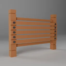 Low Poly Stylized Wooden Fence