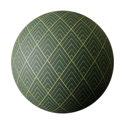 Deep Teal and Gold Art Deco Pattern