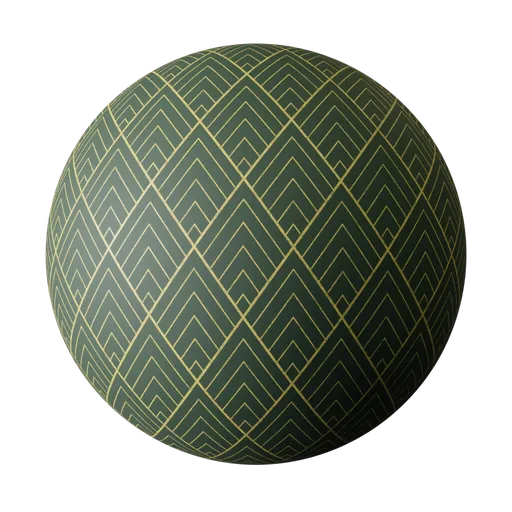 Deep Teal and Gold Art Deco Pattern