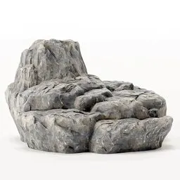 "Low-poly Rocky Boulder Group 2, a detailed environment element for Blender 3D. This clustered group of rocky boulders features PBR textures, perfect for printing and creating a relaxing, realistic scene inspired by artist Juriaen van Streeck."