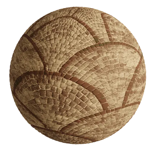 Cobble Stone Paving Fan Sandstone