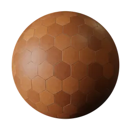 Hexagonal terracotta tiles