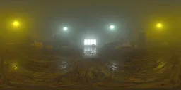 Industrial Warehouse Foggy Lights HDRi