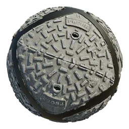 Scan metal rust manhole cover