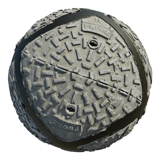 Scan metal rust manhole cover