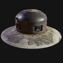 WW2 French Maginot Cloche Bunker Black