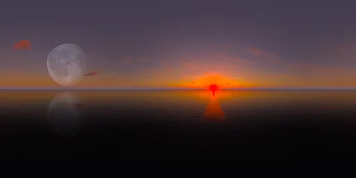 Sunset of the red sun