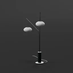 Detailed 3D model of a modern Mei Floor Lamp designed in Blender for virtual interior design.