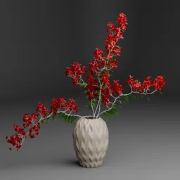Red Blossom Vase