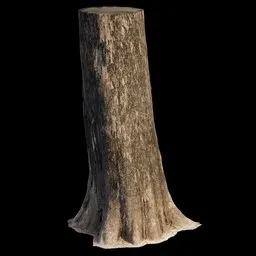 Detailed 3D model of an old tree stump, compatible with Blender for virtual environments.