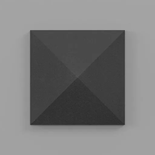 Detailed Blender 3D model of a soundproofing acoustic foam panel with a pyramid texture design.