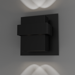 "Experience modern ambiance with the Pandora LED Indoor/Outdoor Wall Sconce, a sleek and stylish lighting fixture inspired by Mathieu Le Nain. This 3D model rendered in Blender 3D features OLED lighting, a squared border, and a black box with dip-switch capabilities. Perfect for adding a touch of futuristic flair to any space.