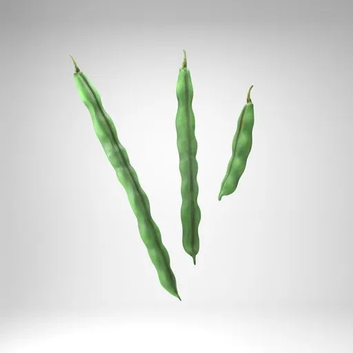 Highly detailed 3D model of beans in various sizes, optimized for PBR and game development.