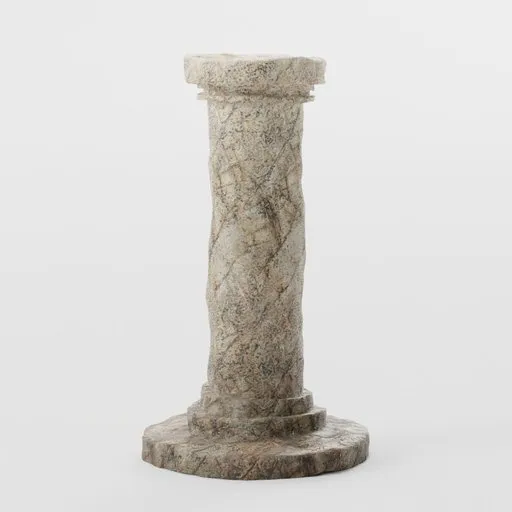 Detailed 3D model of an ancient-style stone pillar for Blender, ideal for architectural visualizations.