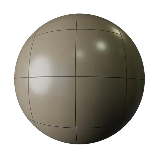 High-resolution PBR floor material for 3D modeling in Blender, featuring brown ceramic tiling with subtle black lines.