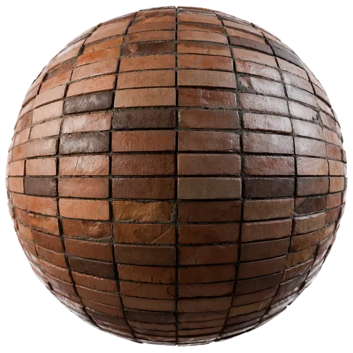 Realistic PBR brick material texture for 3D architectural and interior design rendering in Blender.