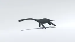Low Poly Plesiosaurus 3D model for Blender, quad mesh, suitable for CG visualization and style renderings.