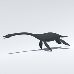 Low Poly Plesiosaurus 3D model for Blender, quad mesh, suitable for CG visualization and style renderings.