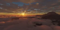 Dramatic Aerial Sunset w/ Mountains 14k