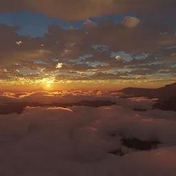 Dramatic Aerial Sunset w/ Mountains 14k