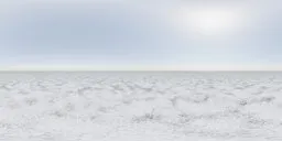 360-degree snow panorama HDR for scene lighting with pale sky and bright sunlight over serene landscape.