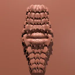 3D Blender sculpting brush for detailed reptilian textures, ideal for dragon belly modeling.