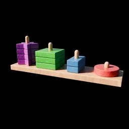 Wooden Childs Toy Colorful Stacker Game