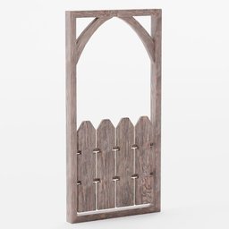 "Game-ready, low-poly wooden balcony panel in medieval style 3D model for Blender 3D. Ideal for street scenes with wooden gates and fences, inspired by American Gothic style. Also featured on UE Marketplace and well-rendered for realistic 3D designs."
