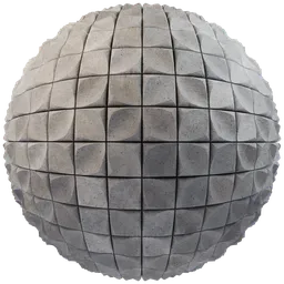 Highly detailed PBR texture of concrete tiles suitable for 3D modeling in Blender and other applications.