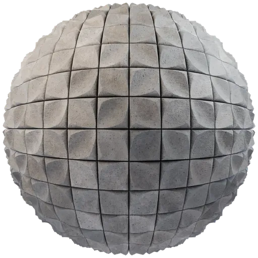 Highly detailed PBR texture of concrete tiles suitable for 3D modeling in Blender and other applications.