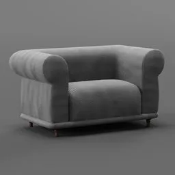 Wide cloth arm chair