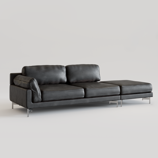 Black Leather Sofa FREE Sofas models BlenderKit