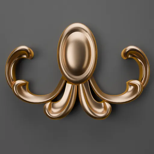 Elegant 3D ornamental model with classic curves, designed to enhance architectural visualization in Blender.