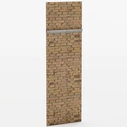 Detailed 3D brick wall model with textures ready for vertex painting in Blender, ideal for modular building design.