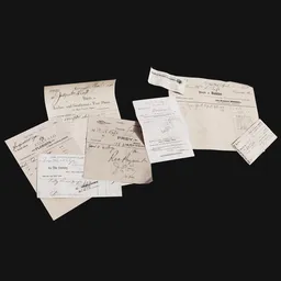 19th-Century Paper Clutter Receipts