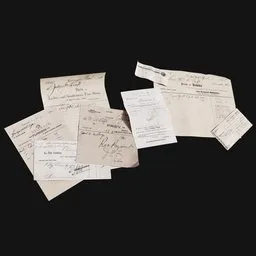 19th-Century Paper Clutter Receipts