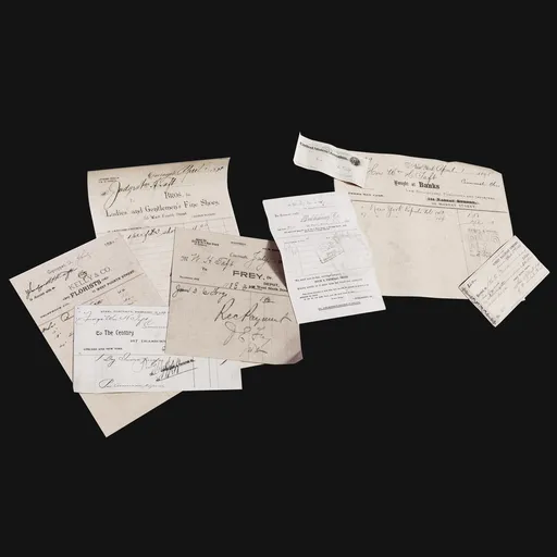 19th-Century Paper Clutter Receipts