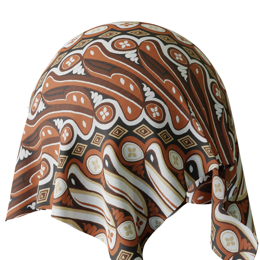 Blenderkit Download The Free Ethnic Batik Parang Fabric Material