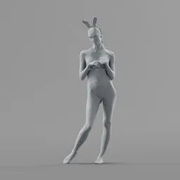 Lowpoly Female in lingerie