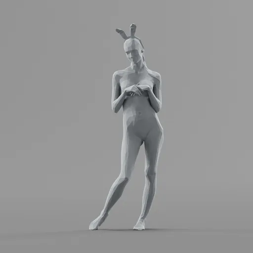 Lowpoly Female in lingerie