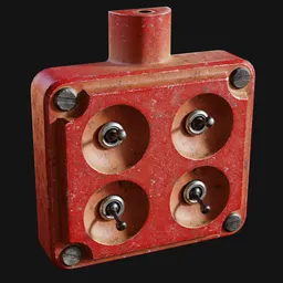 Vintage Industrial 2x2 Light Switch Red