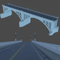 Highly detailed Blender 3D model of an LA-inspired road bridge with realistic textures and lighting, suitable for street scenes.