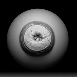 3D Blender sculpt brush creating textured details for monstrous model surfaces.