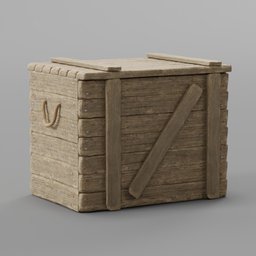 "Medieval box 3 - Wooden container with handle for Blender 3D. Ideal for enhancing medieval scenes and adding decorative elements. Find this high-quality model at BlenderKit's container-industrial category."