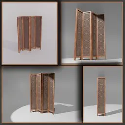 Folding screen room divider