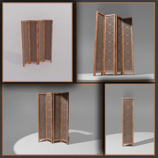 Folding screen room divider