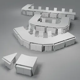 Modular Conference Table System White