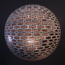 High-resolution PBR material of weathered teal and golden tiles for 3D modeling in Blender and similar software.