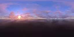 Dramatic cloudscape with warm sunset for scene lighting, high-resolution 12K HDR image